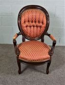 Queen Anne Style Walnut Dining Chair, Walnut Chair with decorative carvings, Circa 19th Century