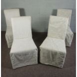Set of Six Contemporary Dining Chairs with faux crewelwork covers
