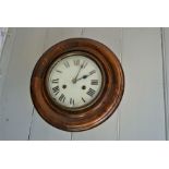 Mahogany Wall Clock, Circa Late 19th Century, Having a twin train movement, 29cm diameter