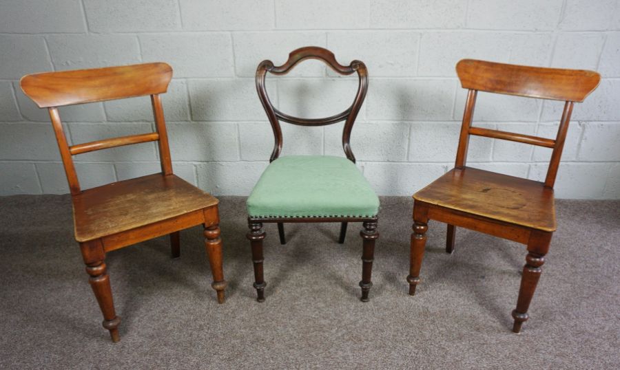 Pair of Victorian Chairs, 75cm high, With a Victorian Mahogany Chair (3)