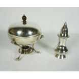 A Mappin & Webb Silver Plated Egg Boiler, Circa 1900, of ovoid form with turned wood knop and