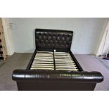 Modern King Sized Leather Covered Bed