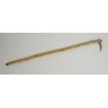 Bamboo Walking Stick with an Antler Grip, 96cm long