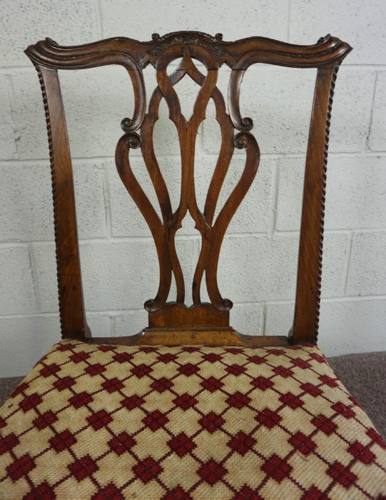 Chippendale Style Mahogany Dining Chair, 94cm high Condition reportAreas of old worm to the chair - Image 5 of 6