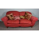 Red Chesterfield, 1980's style, 2 seater sofa