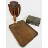 Mixed Lot of Sundries, To include a Brush Set, Metal Box, Old Scales