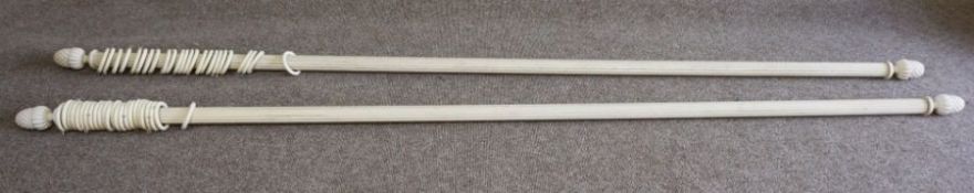 Two Victorian Style Painted Curtain Poles, 294cm long (2)