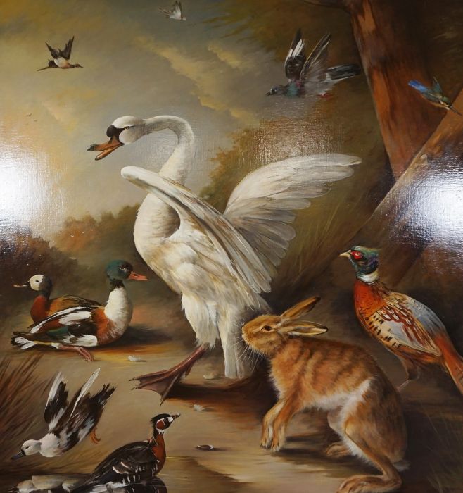 Edward Hassell McCosh, "Game Birds with Hare", Oil on Canvas, Signed lower left, 151cm x 121cm - Image 3 of 4