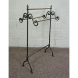 Adapted Antique Metal Towel Rail 102cm high