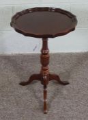 Mahogany Wine Table, In George II style with pie crust top on tripod base