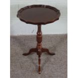 Mahogany Wine Table, In George II style with pie crust top on tripod base