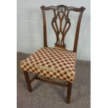 Chippendale Style Mahogany Dining Chair, 94cm high Condition reportAreas of old worm to the chair