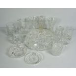 Collection of Decorative Glass & Crystal, To include a Set of Six Cranberry Wine Glasses,