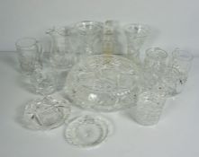Collection of Decorative Glass & Crystal, To include a Set of Six Cranberry Wine Glasses,