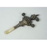 Edwardian Silver Babies Rattle, Birmingham 1907, By Benjamin Thomas Greening, Modelled as a