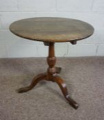 George III Oak Tripod Table, Circular snap top, 69cm high, 65cm wide