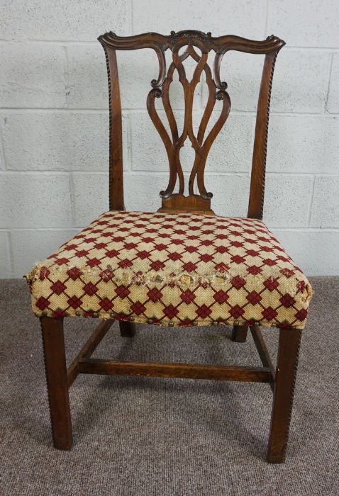 Chippendale Style Mahogany Dining Chair, 94cm high Condition reportAreas of old worm to the chair - Image 2 of 6