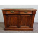 Late Victorian Mahogany Cupboard Base, 84cm high, 118cm wide, 40cm deep