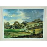 James F Martin, "The Border Shepherd" Signed Print, Signed in pencil, 27.5cm x 39cm, With a John
