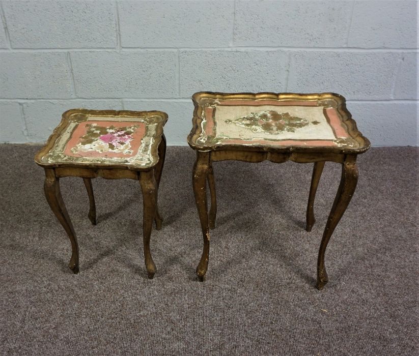 Nest of Tables and a Pine Side Table