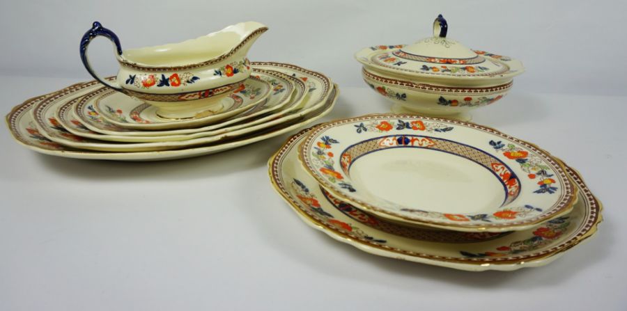 Hancock & Sons Stoke on Trent, Indian Tree Pattern Opaque China Dinner Set, To include Platters, - Image 2 of 5