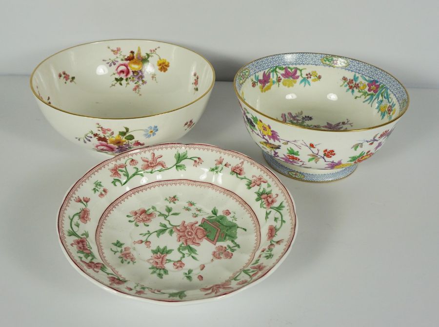 Royal Crown Derby "Derby Posies" Bowl, 16cm high, With a Minton Floral Bowl, And a Royal Worcester