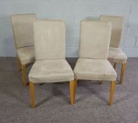 Set of Four Contemporary Dining Chairs with upholstered backs and seats