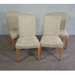 Set of Four Contemporary Dining Chairs with upholstered backs and seats