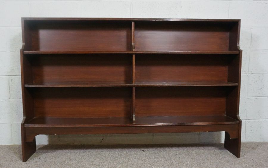 A pair of George III style mahogany waterfall open bookcases, 20th century, each with three - Image 2 of 2