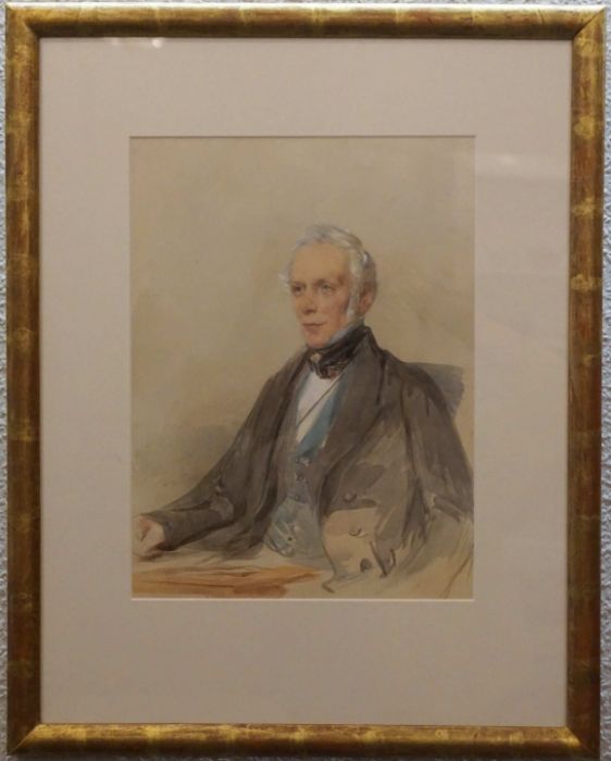 George Richmond RA (28 March 1809 – 19 March 1896) Portrait of Samuel Evans watercolour, 34 x - Image 2 of 8
