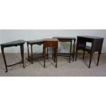 A group of assorted small occasional tables, 20th century, including a bedside table, nest of two