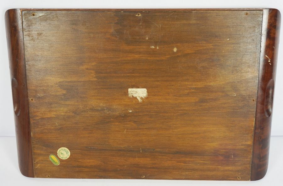 A Taxidermy Walnut Framed Butterfly Wing Tray inscribed 'Rio de Janeiro' - Image 4 of 5