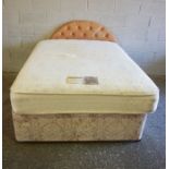 Divan Double Bed, With Mattress and Headboard, Approximately 99cm high, 200cm long, 142cm wide