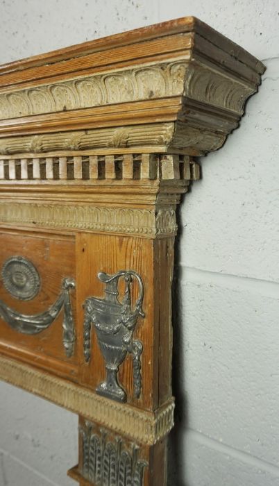 A George III Pewter Mounted Pine and Gesso Fire Surround, - Image 4 of 5