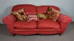 Red Chesterfield, 1980's style, 2 seater sofa