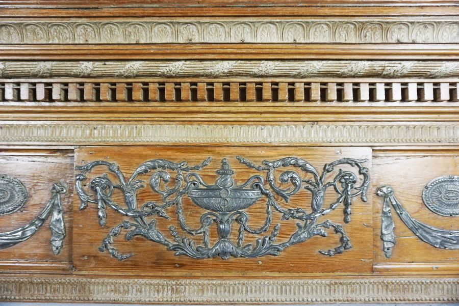 A George III Pewter Mounted Pine and Gesso Fire Surround, - Image 2 of 5