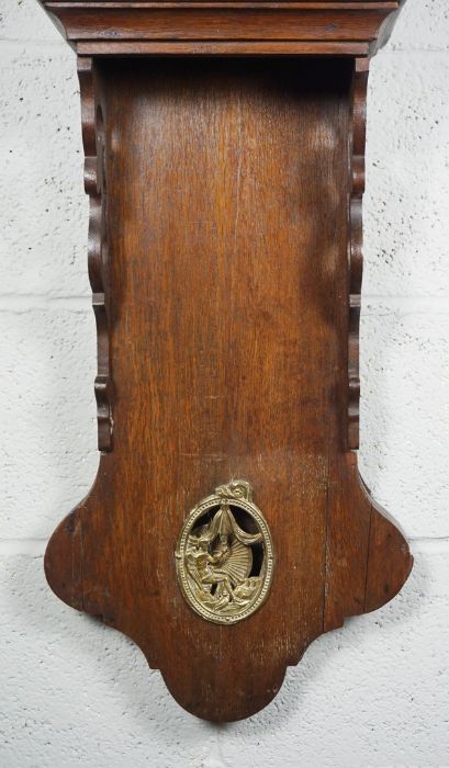 Dutch Oak Wall Clock, 19th Century, Having a painted dial, Approximately 100cm highCondition - Image 3 of 6