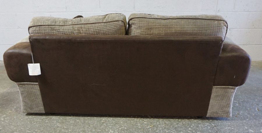 Brown Leather and Fabric Sofa, 71cm high, Approximately 190cm wide, 97cm deep - Image 4 of 4