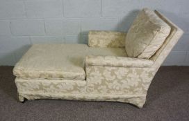 A cream upholstered daybed, 163cm long and a small nursing chair (2)Condition reportThe daybed is 80
