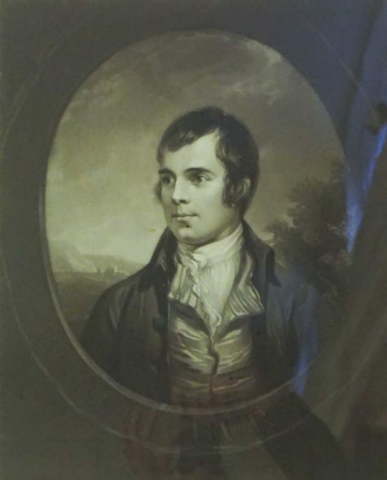 An engraving of Robert Burns, after Alexander Nasmyth, in rosewood frame, with a small Burns print - Image 2 of 4