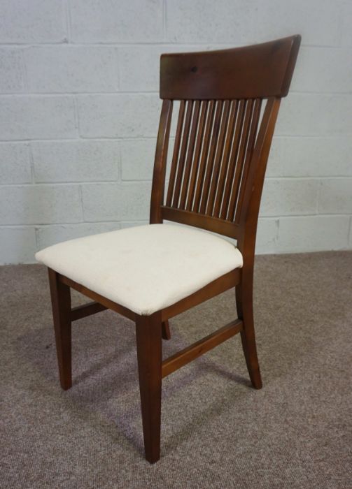 A set of six modern dining chairs,  with slatted backs and drop in seats - Image 2 of 4