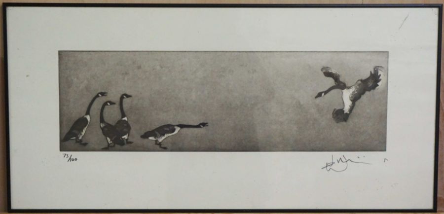 A group of hunting themed prints, picture of geese & Kenneth Ansell Print (4) - Image 2 of 6