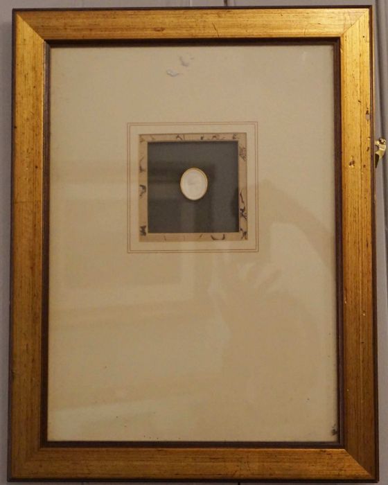 A pair of George III plaster seals, later framed (2) - Image 2 of 3