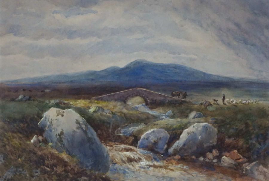 School of Tom Scott (1854-1927) A highland landscape, watercolour, indistinctly inscribed LL Tom