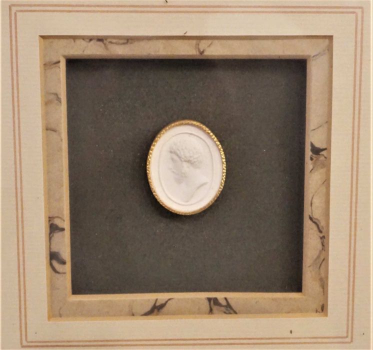 A pair of George III plaster seals, later framed (2) - Image 3 of 3