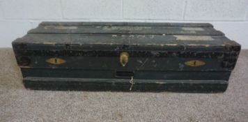 A painted wood trunk, Scots Guards military interest