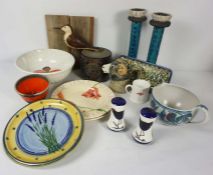 A quantity of assorted ceramics and decorative objects, including a model of a sandpiper by Mike