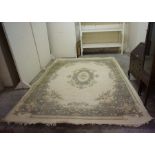 An Aubusson style cream ground carpet, Modern, 363cm long, 270cm wide