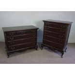 A George III style chest of drawers, 20th century reproduction, with three short and three long