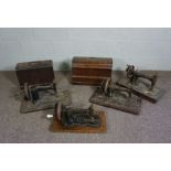 Six assorted sewing machines, including an ‘Expert B’, including two in cases (6)